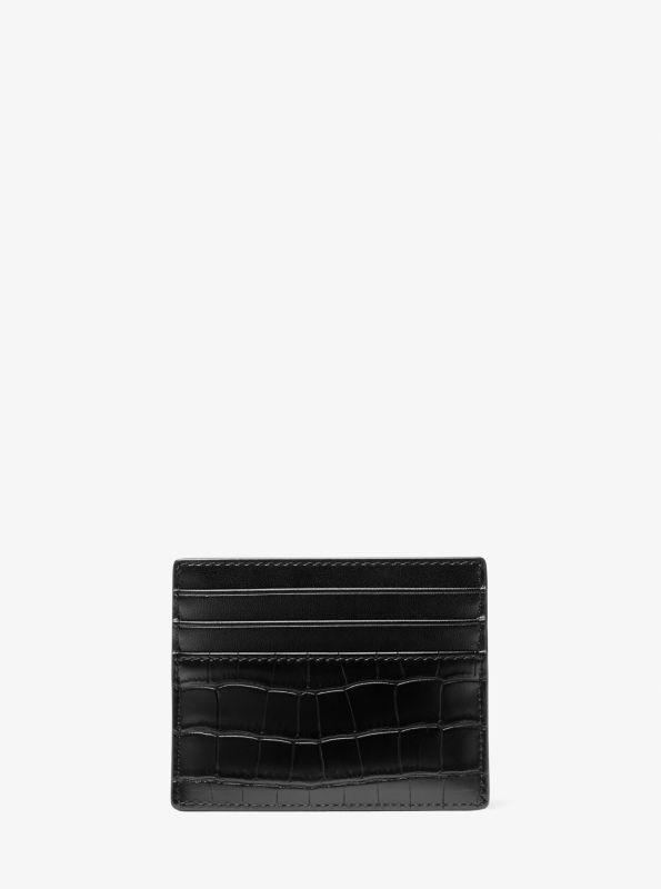 Michael Kors Rivington Crocodile-Embossed Tall Card Case