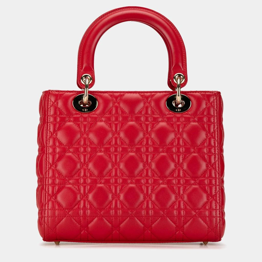 Dior Dior Red Medium Lambskin Cannage Lady Dior 3