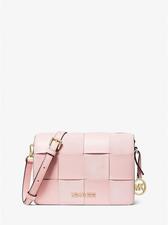 Michael Kors Mercer Small Woven Faux Leather and Suede Crossbody Bag 1