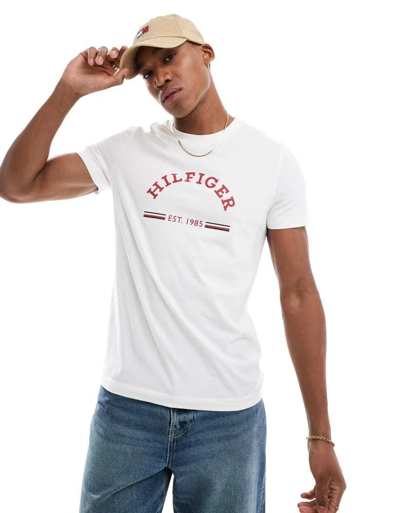 Tommy Hilfiger Tommy Hilfiger arch logo t-shirt in white 1