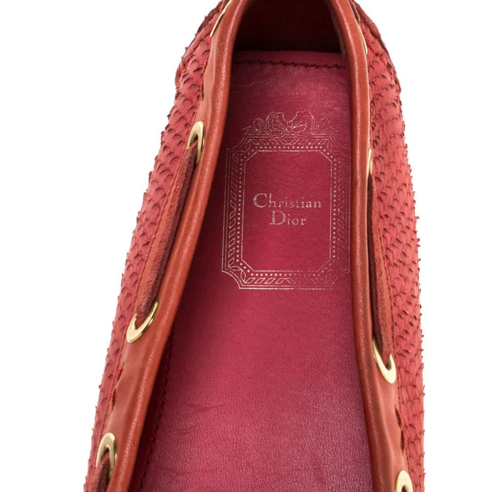 Dior Dior Pink Python Leather CD Logo Loafers Size 38 7