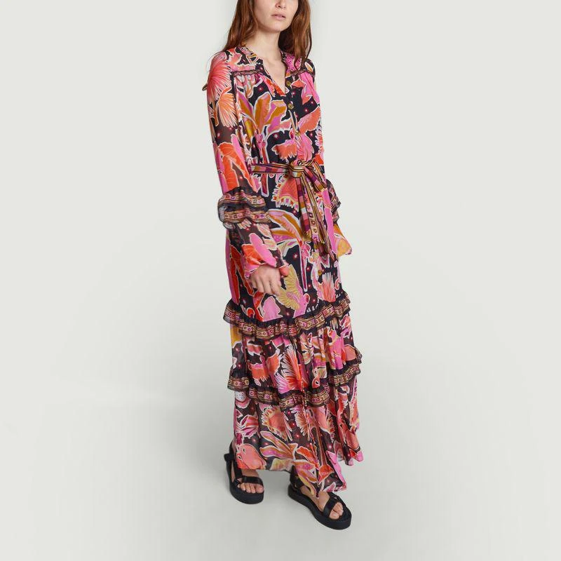 Farm Rio Nature midi dress ENCHANTED NATURE BLACK FARM RIO 2