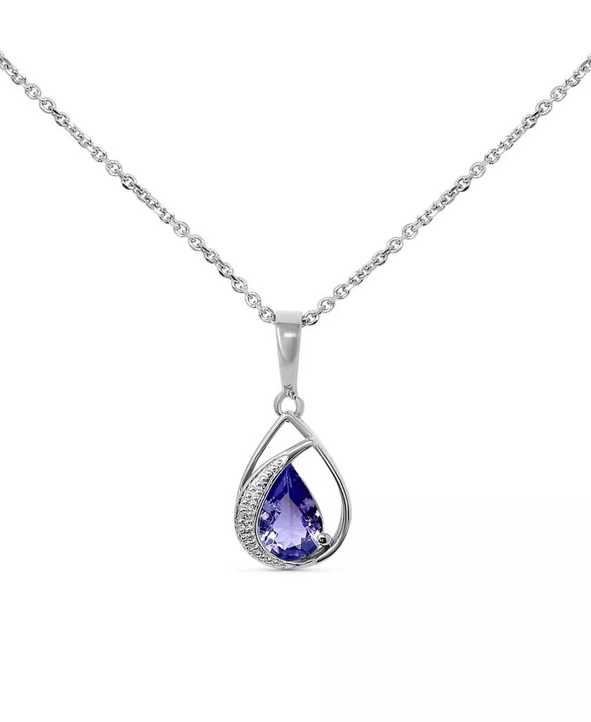 Macy
s Tanzanite (1/2 ct. tw.)
Diamond Accent 18" Pendant Necklace in Sterling Silver
