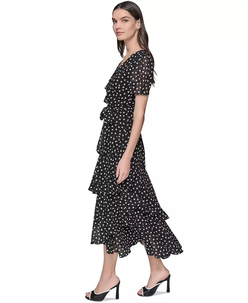 Karl Lagerfeld Paris Women's Dot-Print Ruffle Midi Dress 3