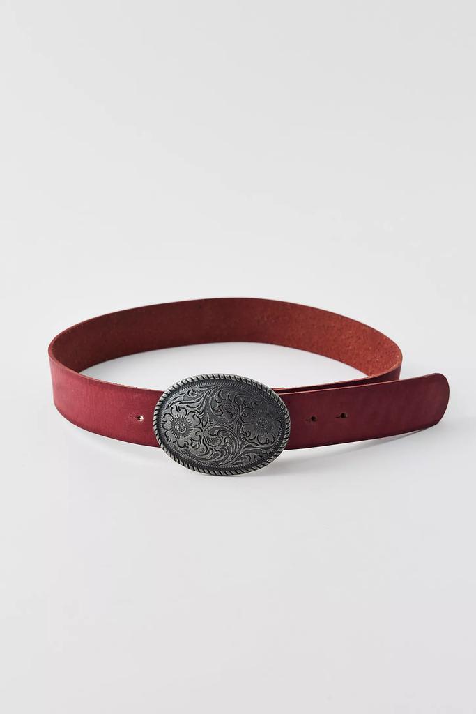 Urban Outfitters Pax Plate Buckle Leather Belt