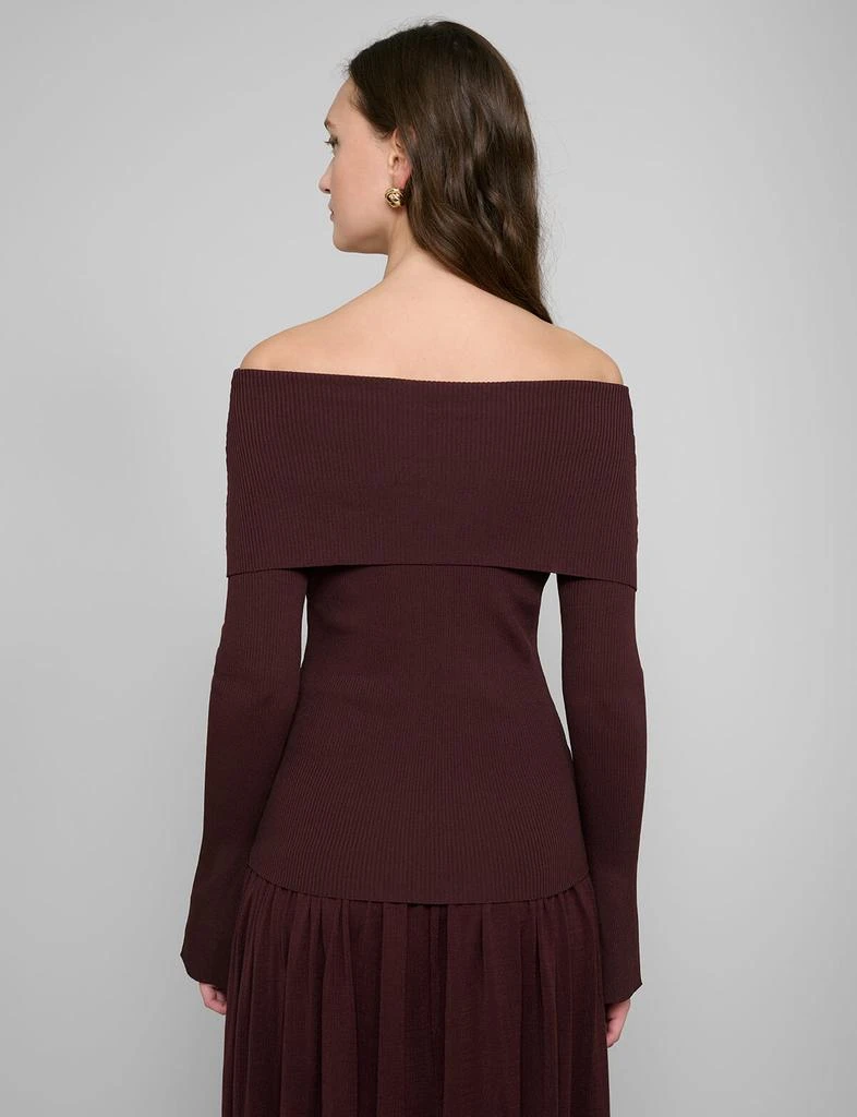 Pixie Market Chocolate Off The Shoulder Knit Top 6