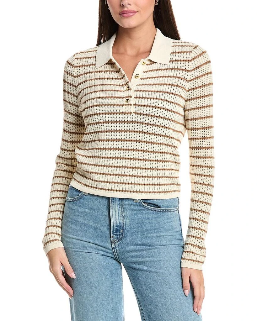 Rag & Bone Viola Stripe Polo Sweater 1