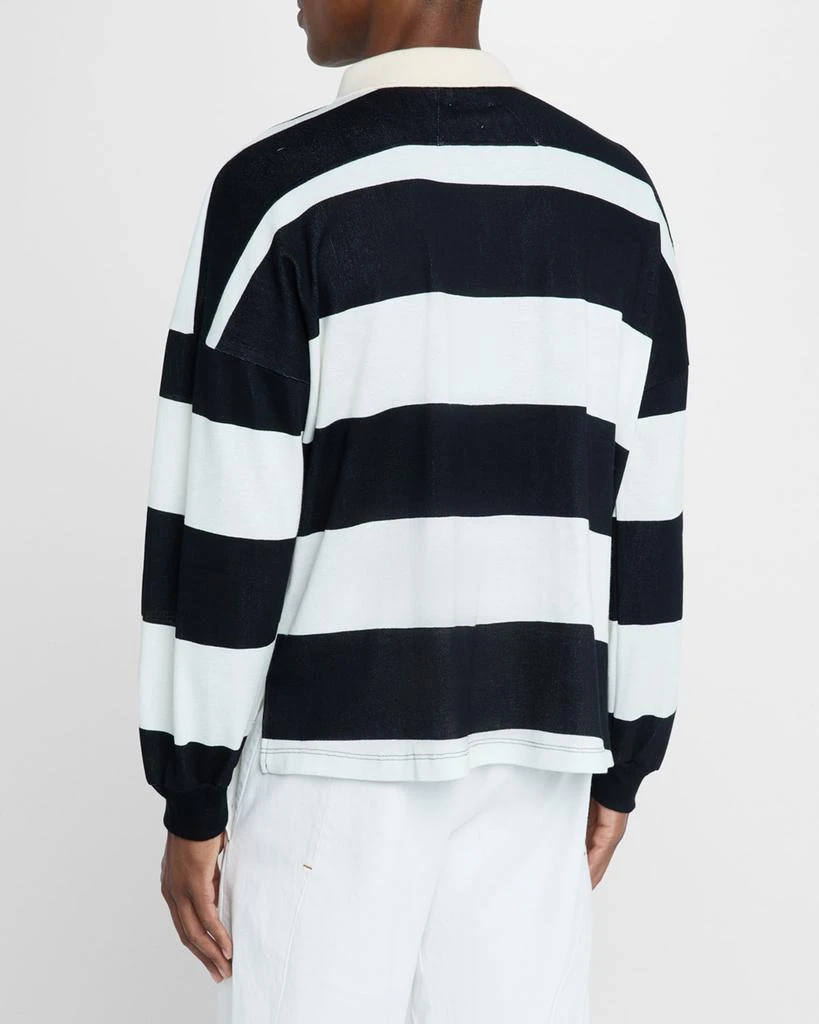 Rhude Men's Stripe Pique Long-Sleeve Polo Shirt 3