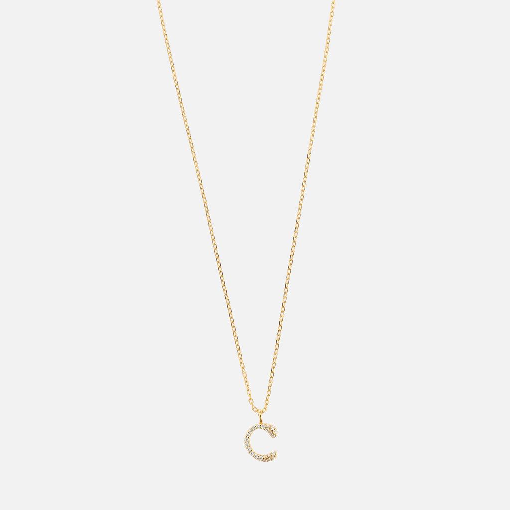 ASTRID & MIYU Astrid & Miyu Initial Pavé 18K Gold-Plated Necklace