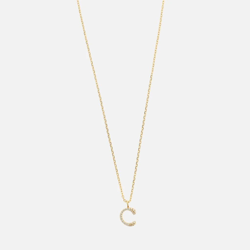 ASTRID & MIYU Initial Pavé 18K Gold-Plated Necklace 2