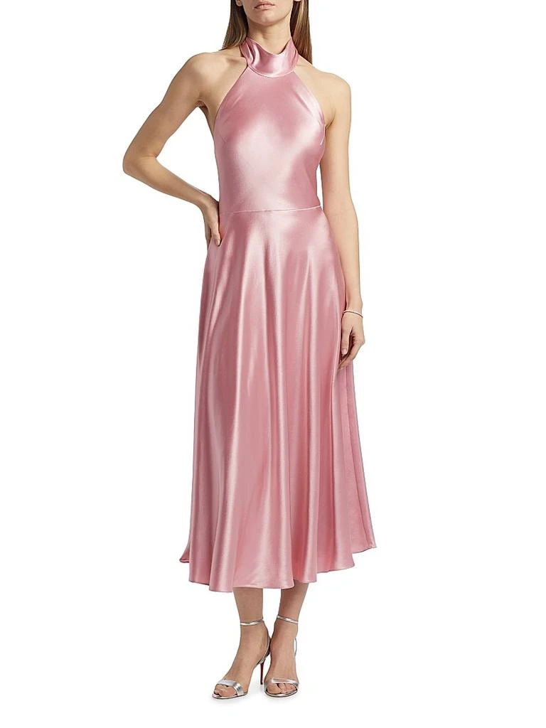 Milly Aurora Satin Midi-Dress 3