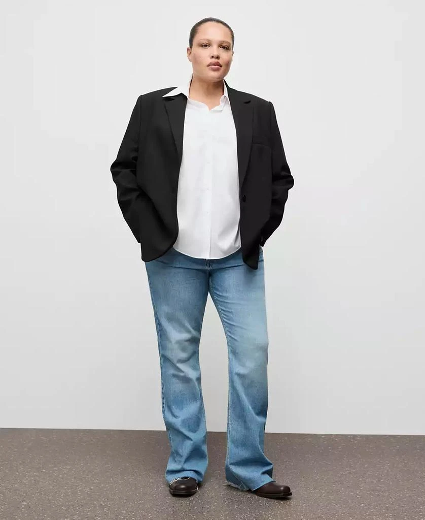 Mango Women
s Lapel Pockets Straight Suit Jacket 6