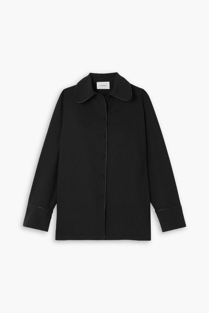 Sleeper Off The Duty piped crepe pajama shirt