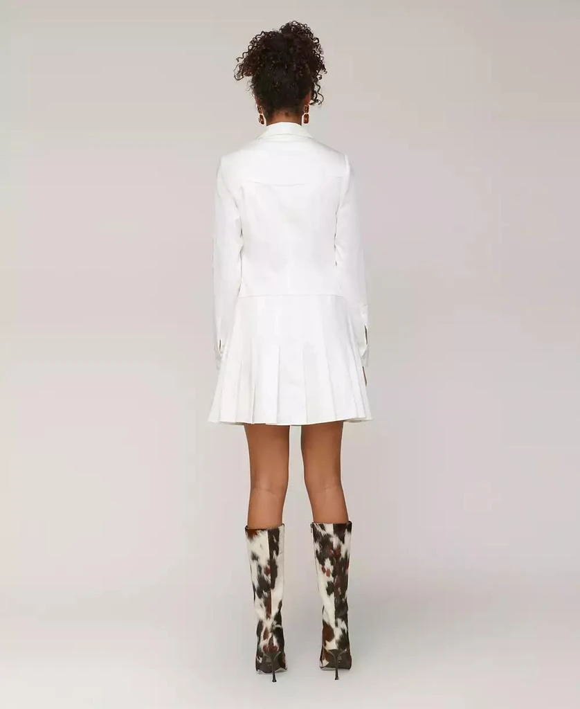 Avec Les Filles Women's Collared Long-Sleeve Short Shirtdress 6
