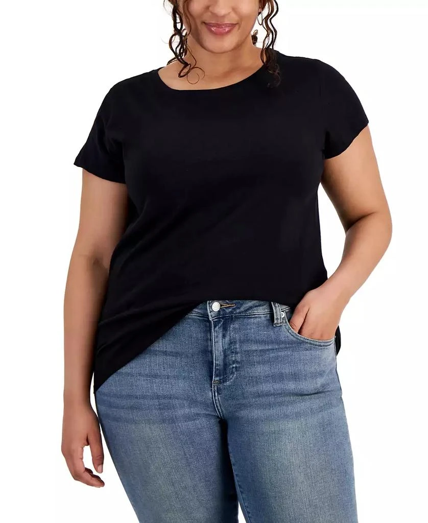 Aveto Plus Size Basic Crewneck Short-Sleeve T-Shirt 1