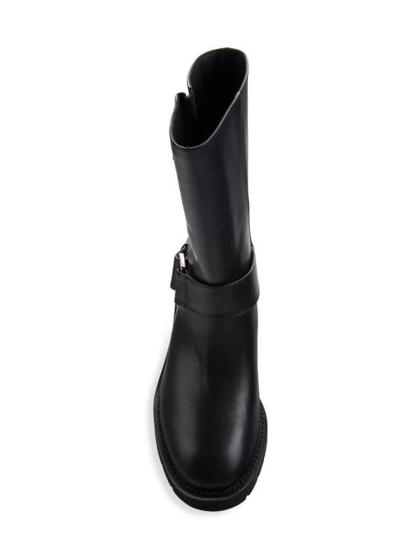 Stuart Weitzman Boulevard Leather Belted Ankle Boots 5