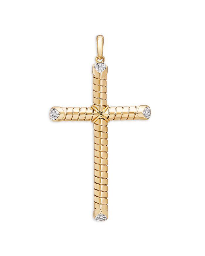MARINA 18K Yellow Gold Trisolina Diamond Cross Pendant