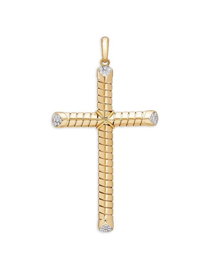 MARINA 18K Yellow Gold Trisolina Diamond Cross Pendant 1
