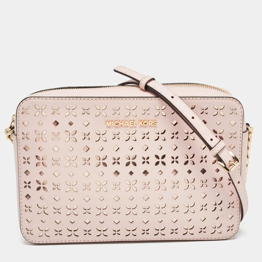 Michael Kors Michael Kors Light Pink Leather Lasercut East West Crossbody Bag 1
