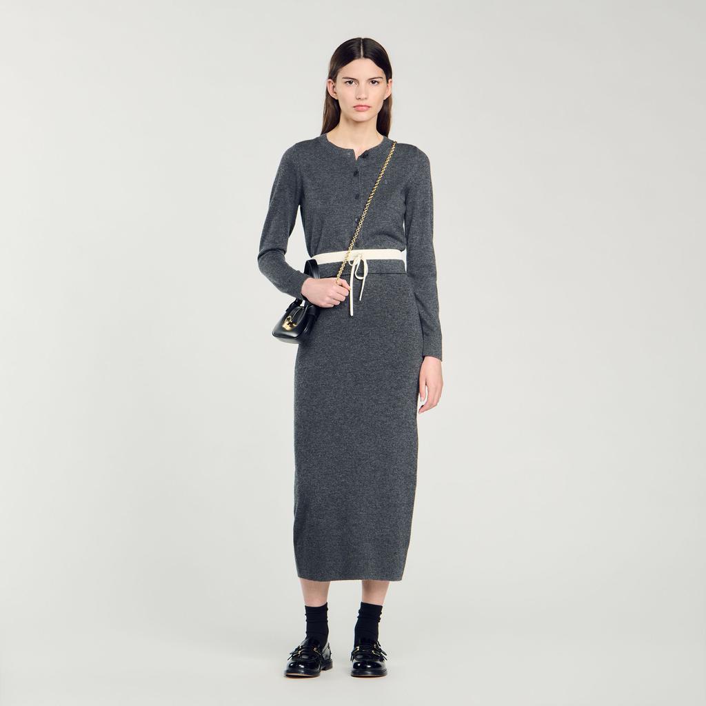 Sandro Maxi double waistband skirt
