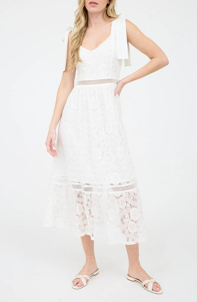 Blu Pepper Tie Shoulder Lace Midi Dress 1