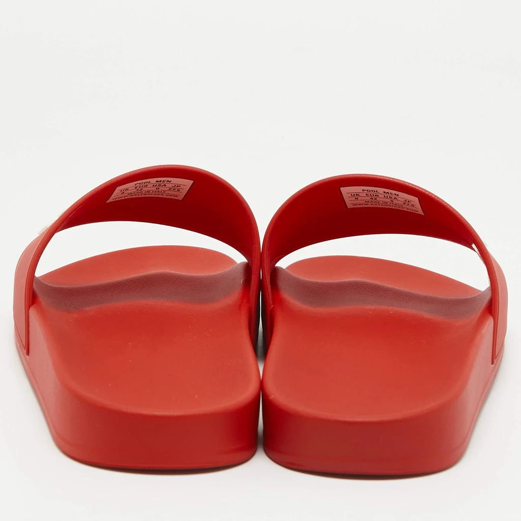 Balenciaga Balenciaga Red Rubber Logo Pool Slides Size 42 5