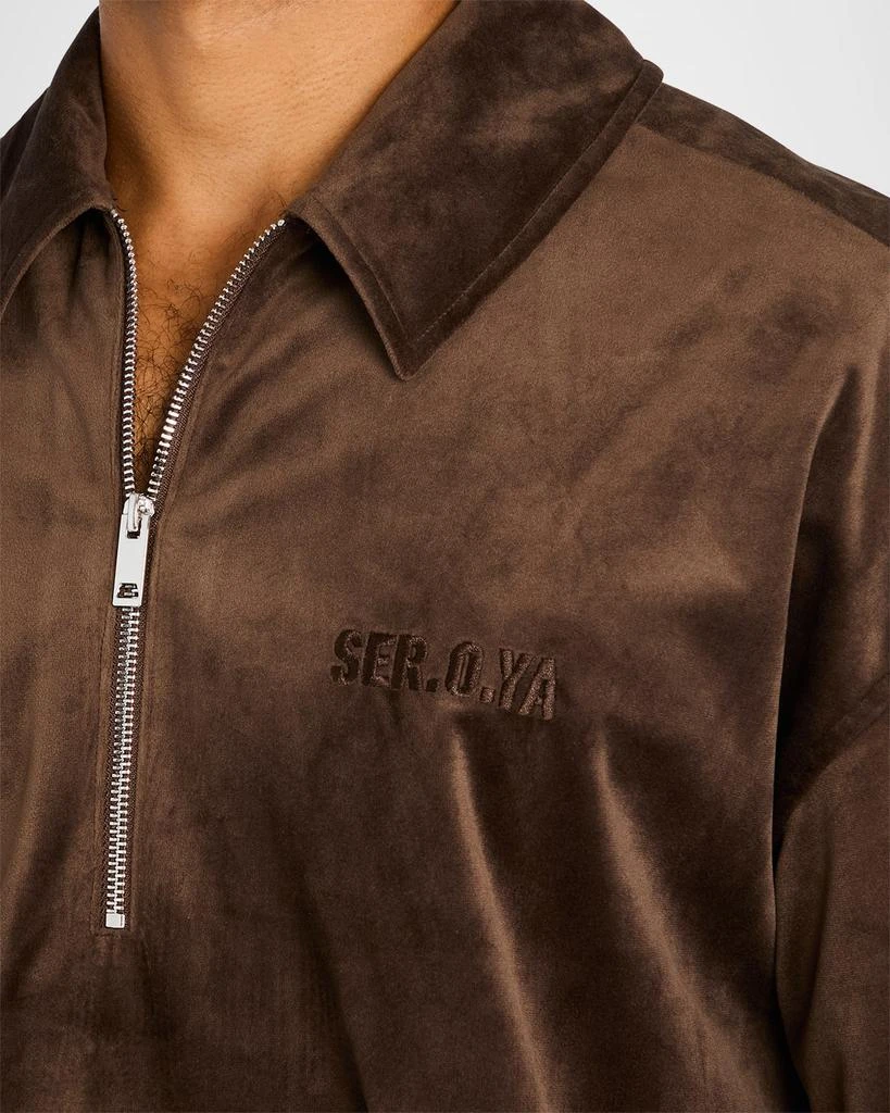 SER.O.YA Men's Charles Velvet Quarter-Zip Sweatshirt 6