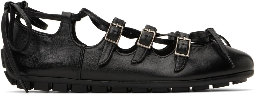 Simone Rocha Black Ghillie Sandals Simone Rocha Black Ghillie Grip