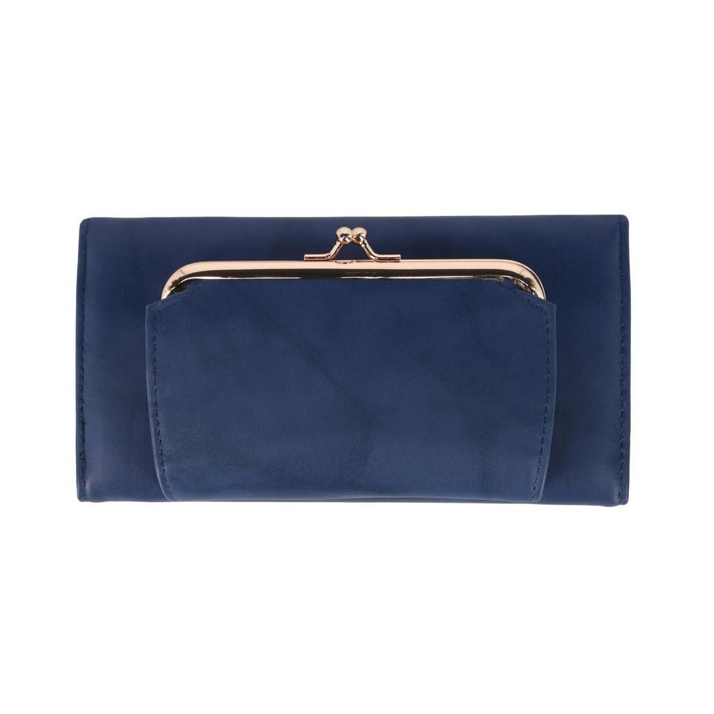 Buxton Women's Leather Long Bifold Organizer Wallet with Floral Emboss