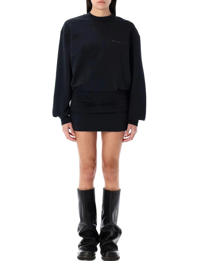 knee length dresses for ladies Long-sleeved fleece mini dress – Colors Store main image 1