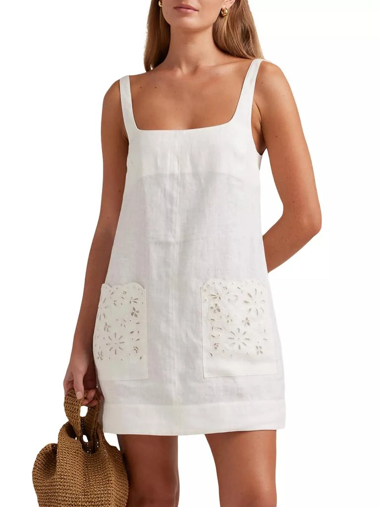 Peony Embroidered Shift Minidress 3
