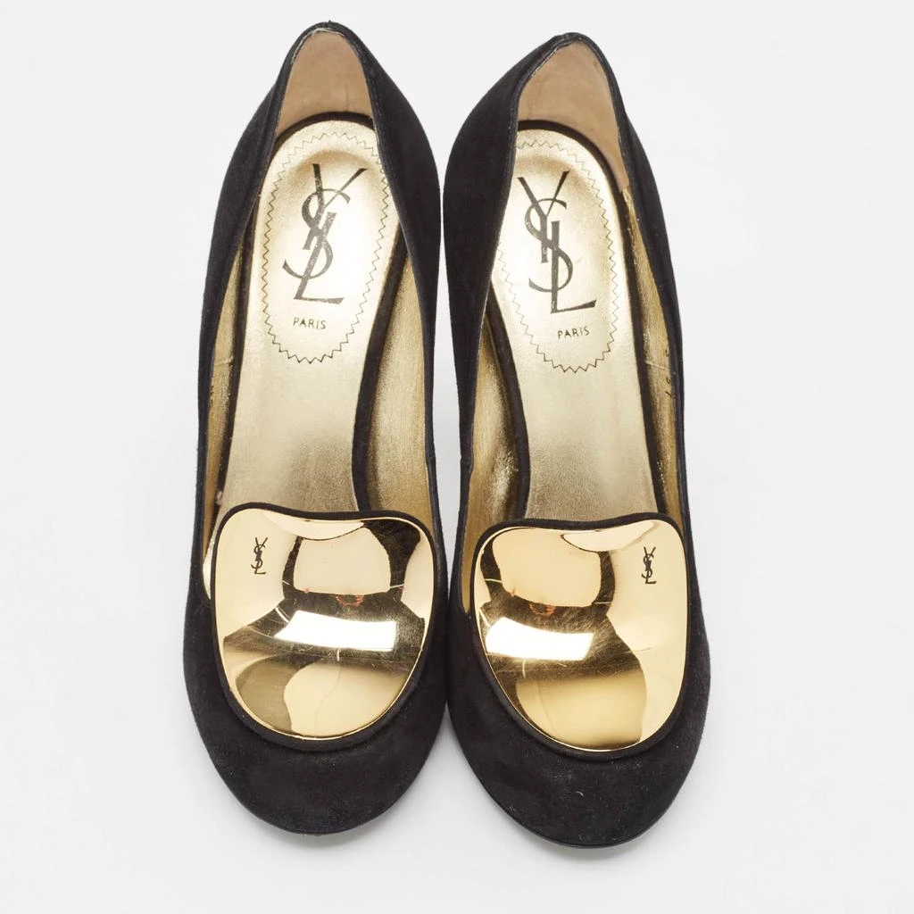 Yves Saint Laurent Yves Saint Laurent Black Suede Round Toe Pumps Size 37 3