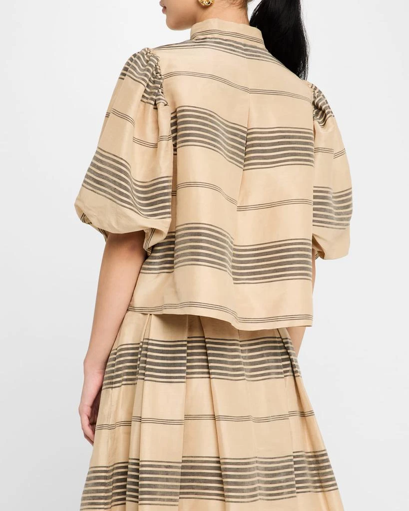 Dea Kudibal Oliviadea Cropped Linen Silk Puff-Sleeve Jacket 3