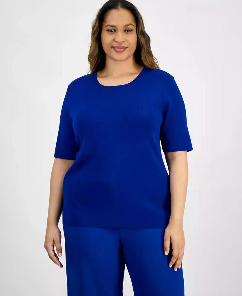 Tahari Plus Size Knit T-Shirt 1