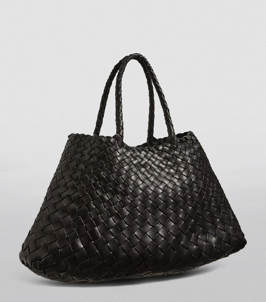 DRAGON DIFFUSION Small Leather Woven Santa Croce Tote Bag 2