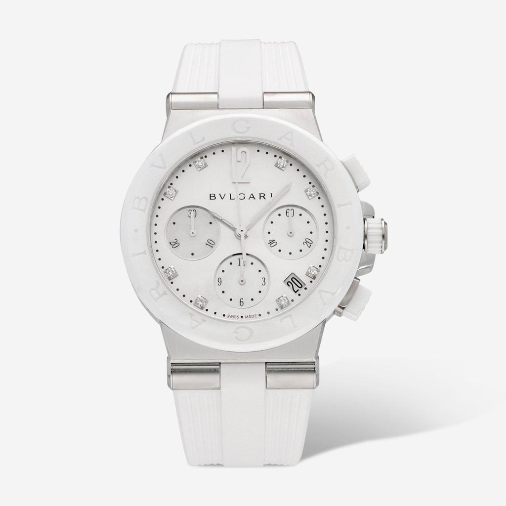 BVLGARI Bulgari Diagono Chronograph Mother of Pearl Diamond Automatic Watch 101993