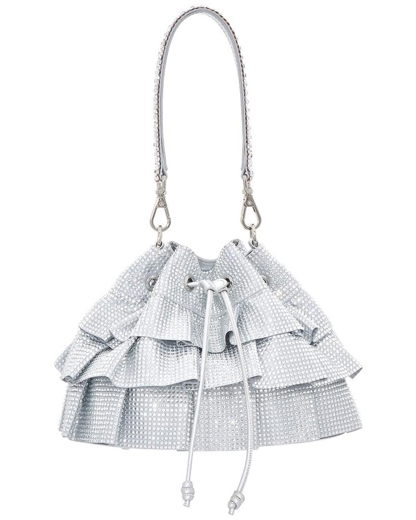 Judith Leiber Ruffle Pouch Fullbead Tote