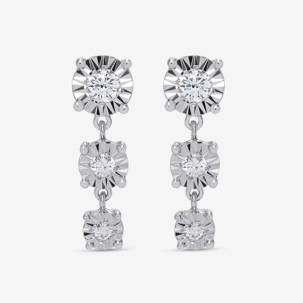 Bliss Bliss By Damiani Sole 18K White Gold, Graduating Diamond Dangle Earrings 20086463 1
