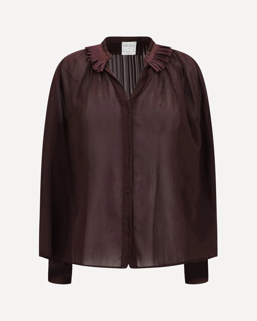 FORTE_FORTE Shirt with fringed collar 1