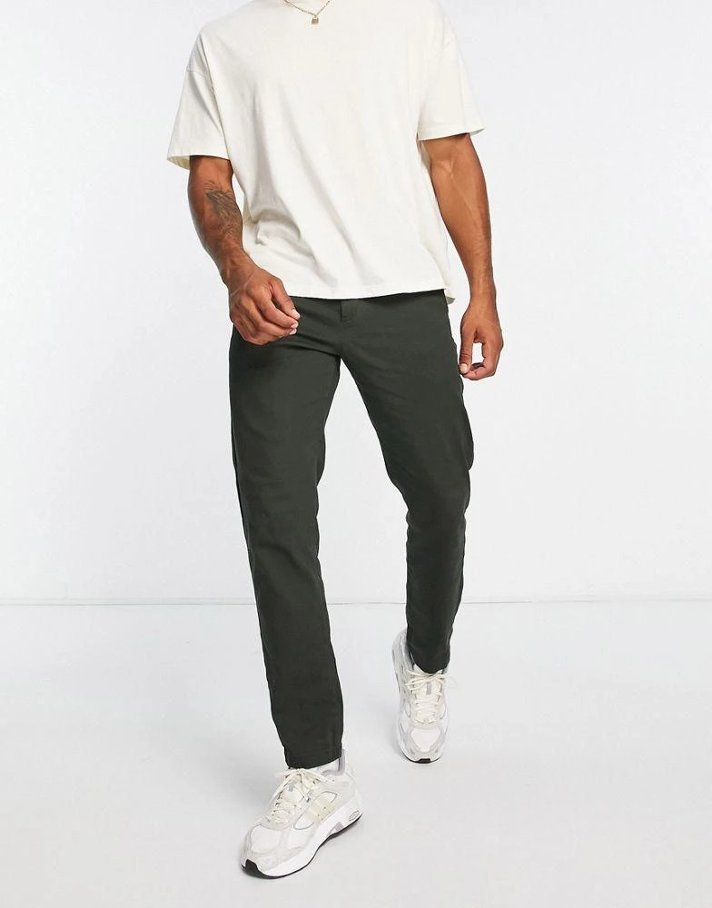 Shop Jack Jones Intelligence ollie regular fit chino in khaki on