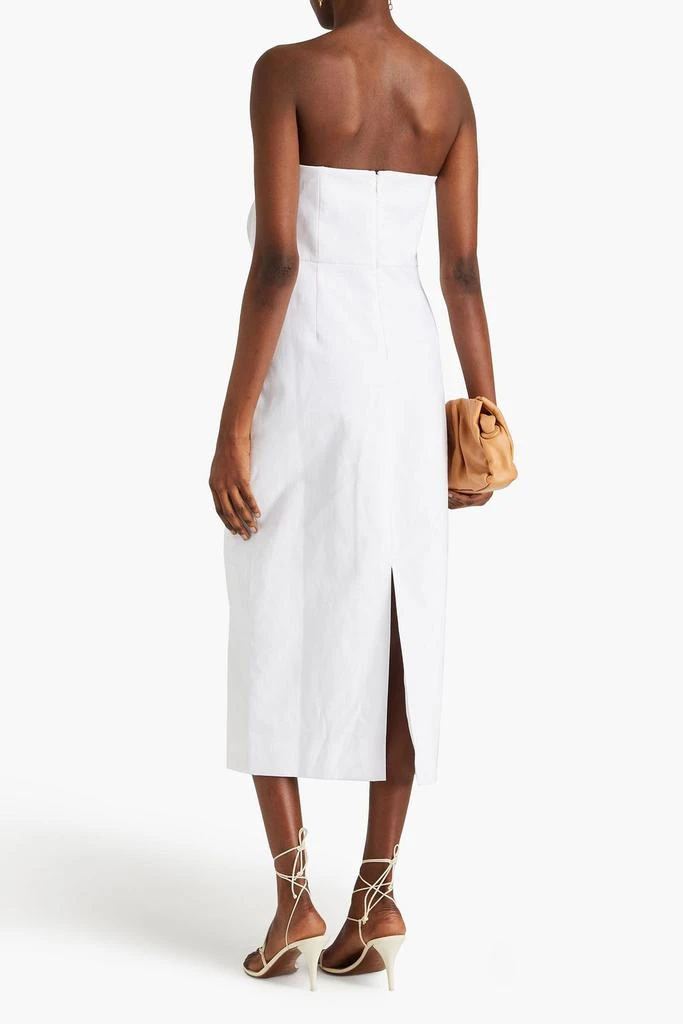 Mara Hoffman Maia strapless appliquéd TENCEL™and linen-blend midi dress 3
