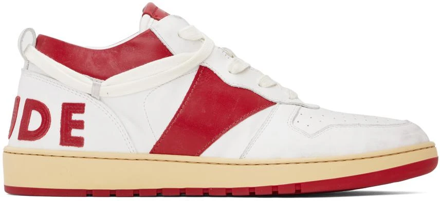 Rhude White & Red Rhecess Low Sneakers 1