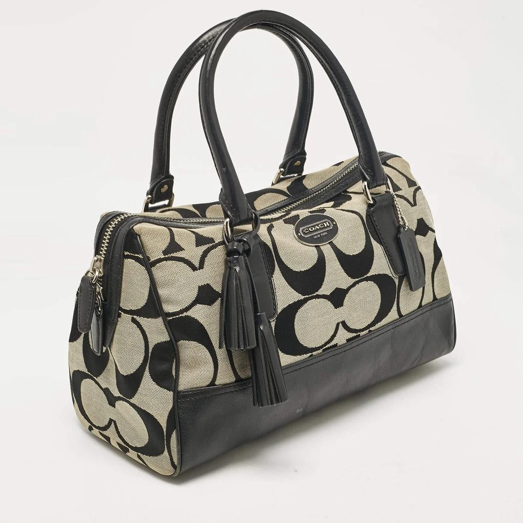 Coach Coach Black Signature Canvas and Leather Legacy Haley Satchel 3