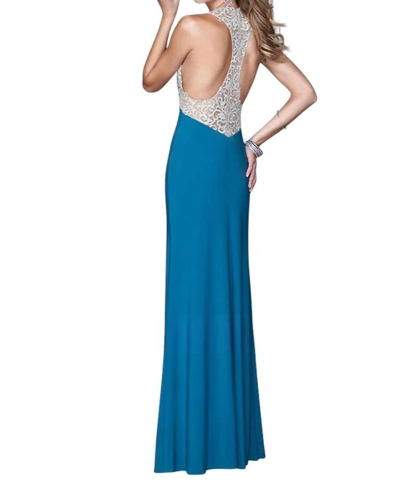 La Femme La Femme - EMBROIDERED HALTER DRESS 2