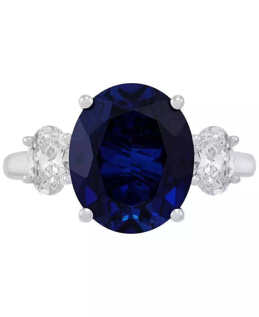 Grown With Love Lab Grown Sapphire (5-5/8 ct. t.w.) & Lab Grown Diamond (3/8 ct. t.w.) Ring in 14k White Gold (Also available in Emerald & Ruby) 3
