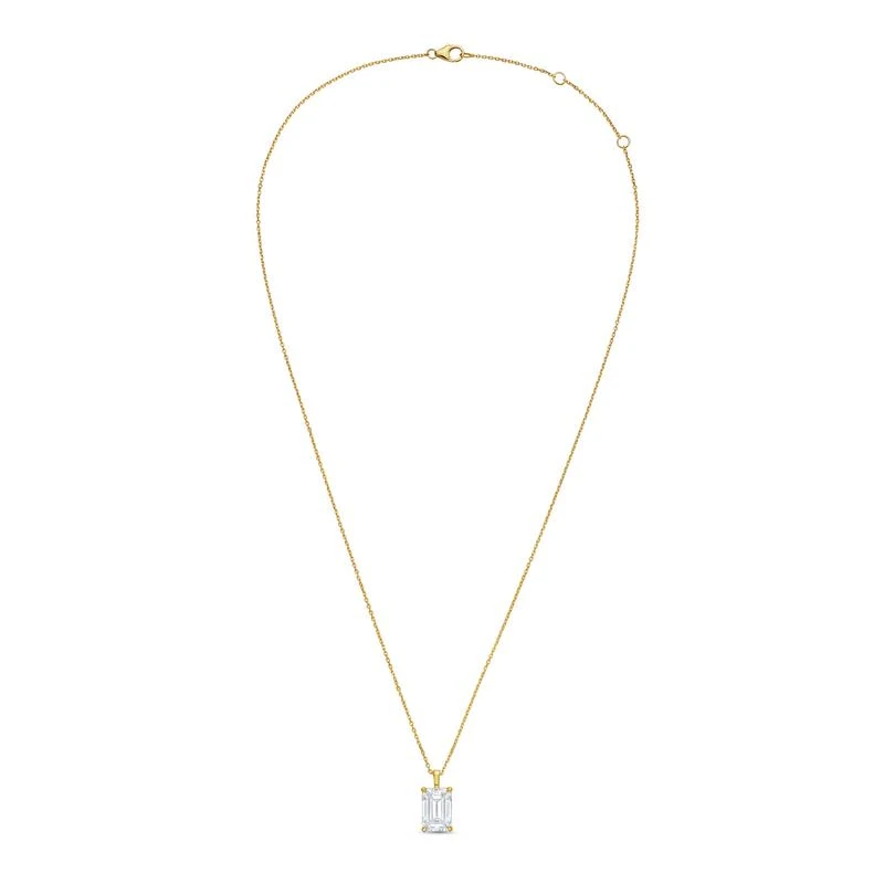 Diana M Jewels 14kt yellow gold lab grown emerald  cut diamond pendant weighing 9.00 ct on a solid bail 2