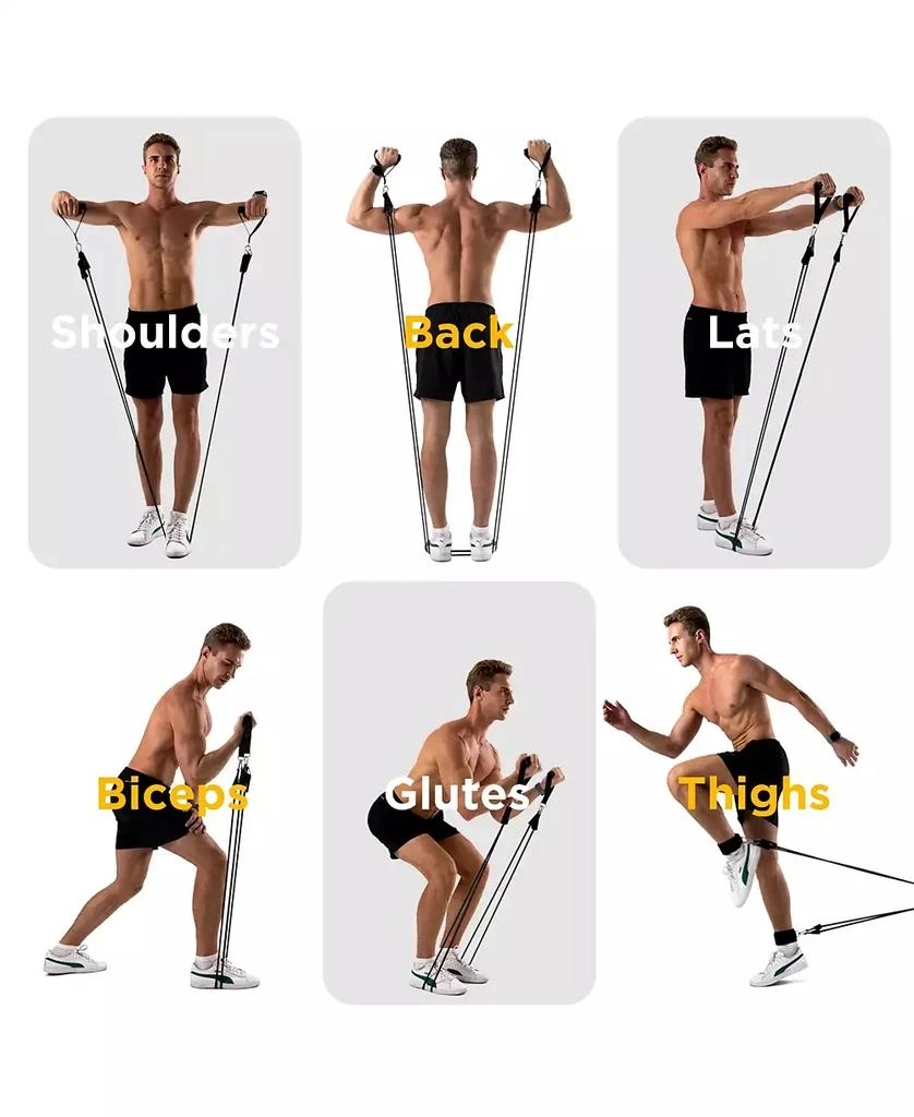 Cowin Resistance Exercise Bands Set Up to 150lb with Door Anchor and Handles Black 5