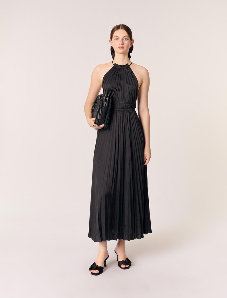Maje Maje Woman's polyester Pleated satin maxi dress for Spring/Summer