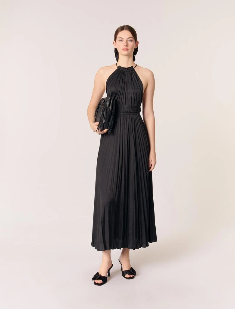 Maje Maje Woman's polyester Pleated satin maxi dress for Spring/Summer 1