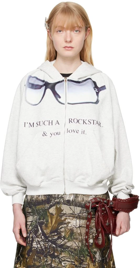 Praying SSENSE Exclusive Gray 'Rockstar' Hoodie 1